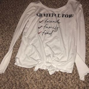White shirt with font